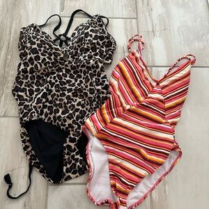 No Boundaries Brown and Pink One Piece Swimsuit time Tru leopard one piece new